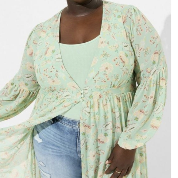 Festi Chiffon Puff Sleeve Kimono/Tunic - Picture 2 of 9